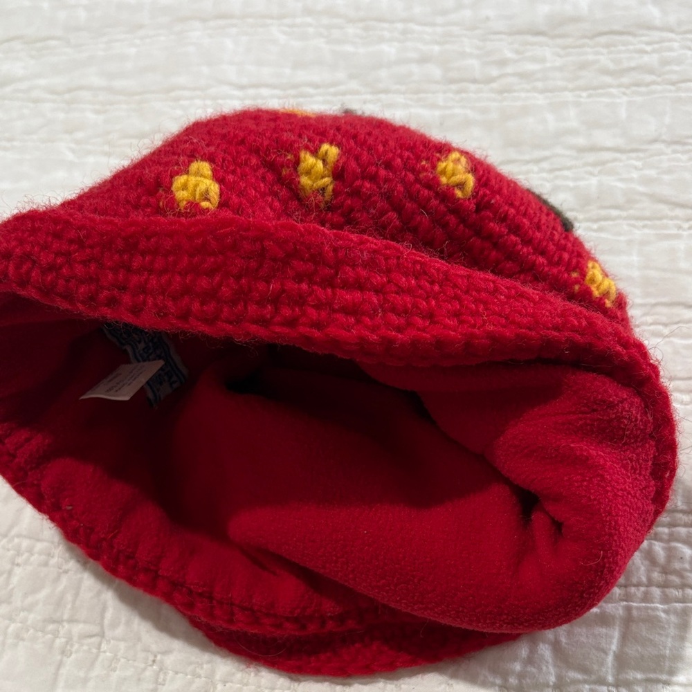 Strawberry Knit Kids Hat - Red and Black - Picture 4 of 7